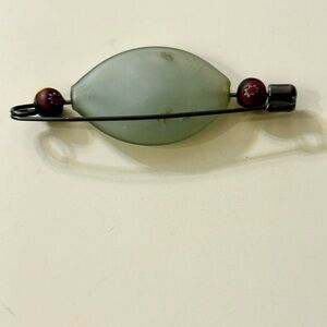 AUTHENTIC Venetian from Italy Glass Brooch. Unique Minimalist with Accents, 4”